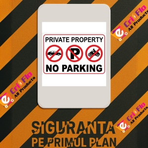 Indicator Private property no parking, Sticker autocolant - Img 2
