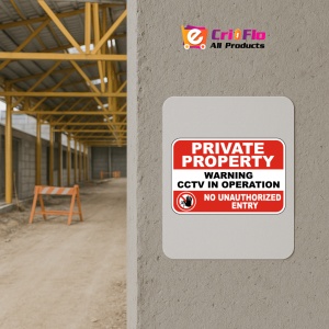 Indicator Private Property Warning CCTV In Operation Sign, Sticker autocolant - Img 5