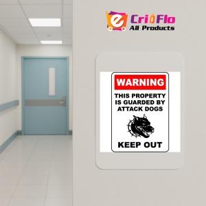 Indicator Property Guarded By Attack Dogs Sign, Sticker autocolant - Img 4