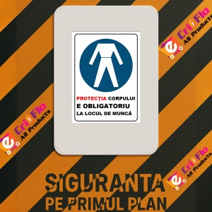 Indicator Protectia corpului e obligatoriu la locul de munca, Sticker autocolant - Img 2