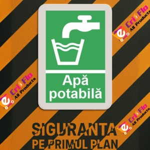 Indicator protectia muncii apa potabila, Sticker autocolant - Img 3