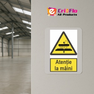 Indicator protectia muncii atentie la maini, Sticker autocolant - Img 4