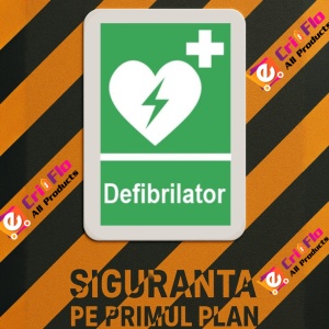 Indicator protectia muncii defibrilator, Sticker autocolant - Img 3