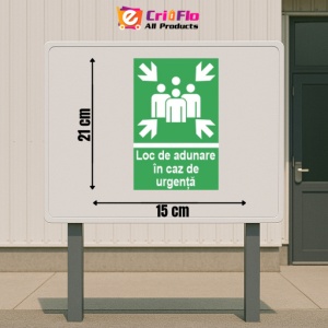 Indicator protectia muncii loc de adunare in caz de urgenta, Sticker autocolant - Img 2