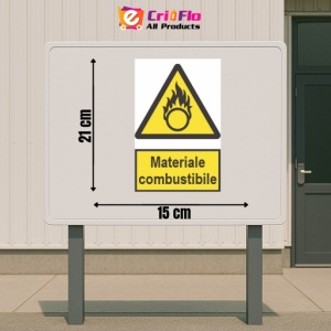 Indicator protectia muncii materiale combustibile, Sticker autocolant - Img 2