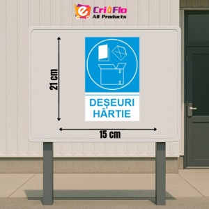 Indicator protectia muncii reciclare deseuri hartie 1, Sticker autocolant - Img 2