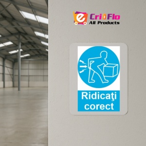 Indicator protectia muncii ridicarea corecta obligatorie, Sticker autocolant - Img 4