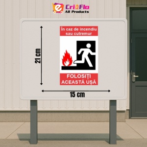 Indicator protectia muncii usa evacuare, Sticker autocolant - Img 2