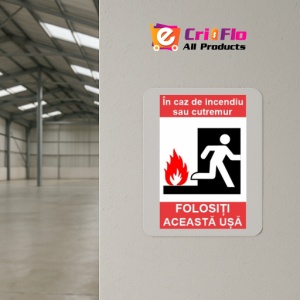 Indicator protectia muncii usa evacuare, Sticker autocolant - Img 4
