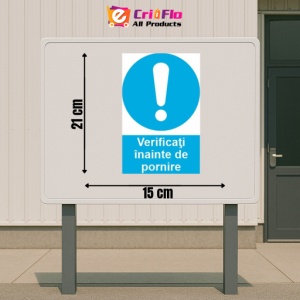 Indicator protectia muncii verificati inainte de pornire, Sticker autocolant - Img 2