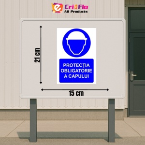 Indicator Protectia obligatorie a capului indicator de obligativitate, Sticker autocolant - Img 2
