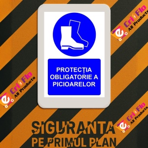 Indicator Protectia obligatorie a picioarelor indicator de obligativitate, Sticker autocolant - Img 3