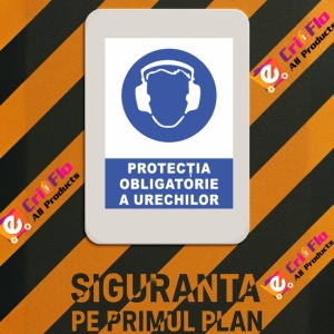 Indicator Protectia obligatorie a urechilor, Sticker autocolant - Img 3