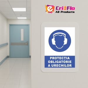 Indicator Protectia obligatorie a urechilor, Sticker autocolant - Img 5