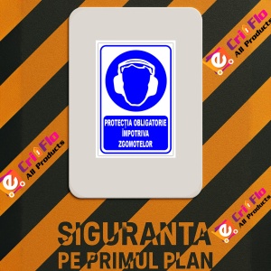 Indicator Protectia obligatorie impotriva zgomotelor, Sticker autocolant - Img 2
