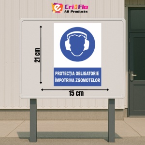 Indicator Protectia obligatorie impotriva zgomotelor, Sticker autocolant - Img 2
