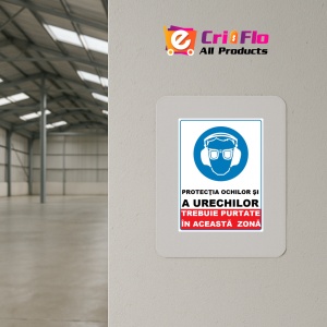 Indicator Protectia ochilor si a urechilor trebuie purtate, Sticker autocolant - Img 3