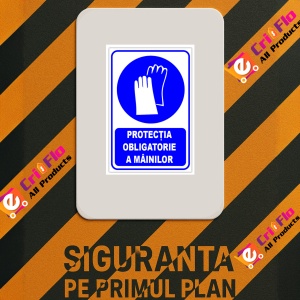 Indicator Protectie obligatorie a mainilor, Sticker autocolant - Img 2