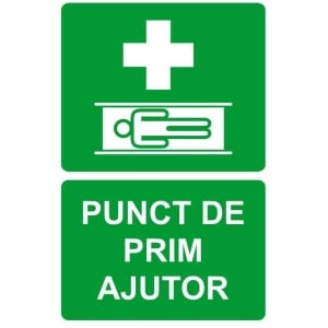 Indicator Punct de prim ajutor v1, Sticker autocolant