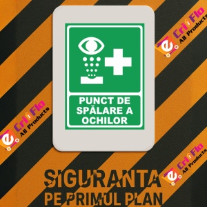 Indicator Punct de spalare a ochilor, Sticker autocolant - Img 3