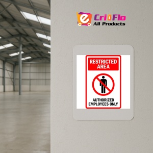 Indicator Restricted area authorized employees only sign, Sticker autocolant - Img 3