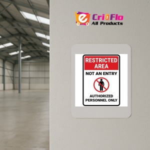 Indicator Restricted area not an entry authorized personnel only, Sticker autocolant - Img 2