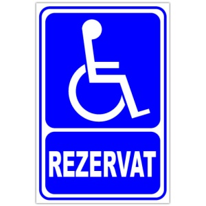 Indicator Rezervat pentru persoane cu handicap si cu dizabilitati, Sticker autocolant
