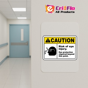 Indicator Risk Of Eye Injury Eye Protection Sign, Sticker autocolant - Img 4