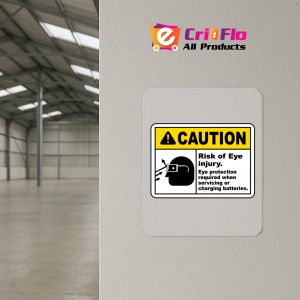 Indicator Risk of Eye Injury When Charging Sign, Sticker autocolant - Img 4