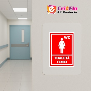 Indicator Rosu toaleta pentru femei, Sticker autocolant - Img 4