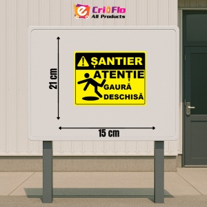 Indicator Santier gaura deschisa, Sticker autocolant - Img 2