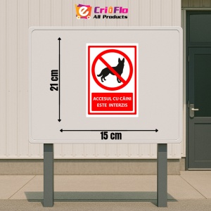 Indicator Semn accesul cu caini este interzis, Sticker autocolant - Img 2
