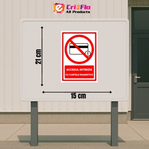 Indicator Semn accesul interzis cu cartele magnetice, Sticker autocolant - Img 2