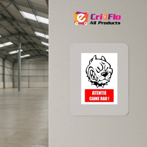 Indicator Semn atentie caine rau, Sticker autocolant - Img 4