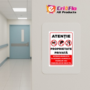 Indicator Semn atentie proprietate privata interzis aruncatul in gradina a gunoiului, Sticker autocolant - Img 5