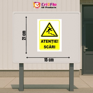 Indicator Semn atentie scari, Sticker autocolant - Img 2