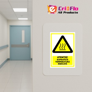 Indicator Semn atentie suprafete temperatura ridicata, Sticker autocolant - Img 5