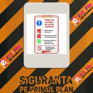 Indicator Semn cu modul in caz de incendiu, Sticker autocolant - Img 3