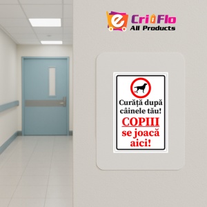 Indicator Semn curata dupa cainele tau copiii se joaca aici, Sticker autocolant - Img 5