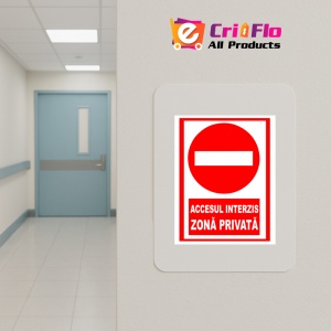 Indicator Semn de accesul interzis si zona privata, Sticker autocolant - Img 5