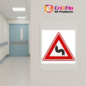 Indicator Semn de circulatie curba la stanga, Sticker autocolant - Img 5