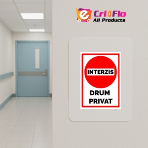 Indicator Semn de interzis pentru drum privat, Sticker autocolant - Img 5
