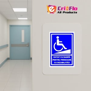 Indicator Semn dotat cu rampa pentru persoane cu dizabilitati, Sticker autocolant - Img 5