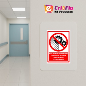Indicator Semn este interzisa indepartarea capacelor de protectie a mecanismelor aflate in miscare, Sticker autocolant - Img 5