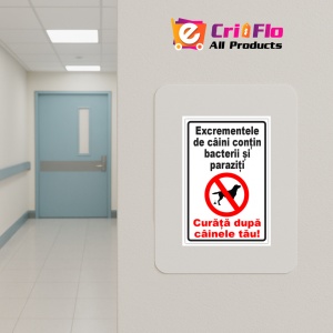 Indicator Semn excrementele de caini contin bacterii si paraziti curata dupa cainele tau, Sticker autocolant - Img 5