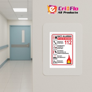 Indicator Semn in caz de incendiu, Sticker autocolant - Img 5