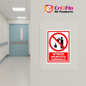 Indicator Semn interzis aruncatul gunoiului, Sticker autocolant - Img 5