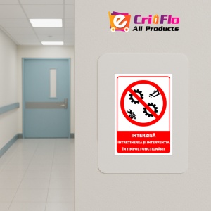 Indicator Semn interzisa intretinerea si interventia in timpul functionarii, Sticker autocolant - Img 5