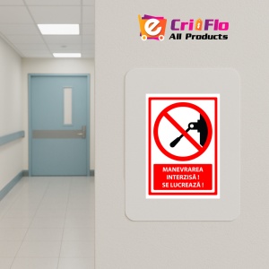 Indicator Semn manevrarea interzisa se lucreaza, Sticker autocolant - Img 5