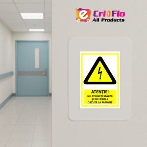 Indicator Semn nu atingeti stalpii nici firele cazute la pamant, Sticker autocolant - Img 5
